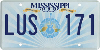 MS license plate LUS171
