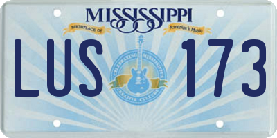 MS license plate LUS173