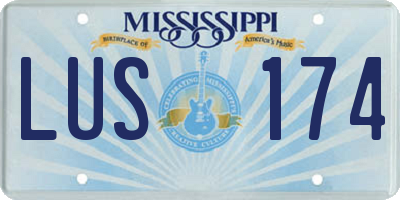 MS license plate LUS174