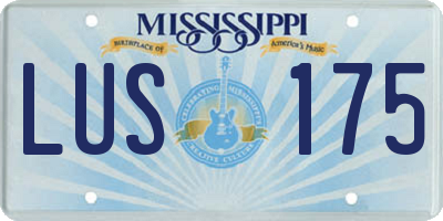 MS license plate LUS175