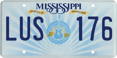 MS license plate LUS176