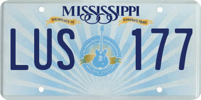 MS license plate LUS177