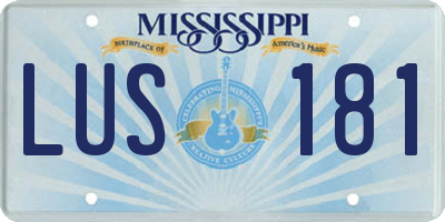 MS license plate LUS181