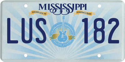 MS license plate LUS182