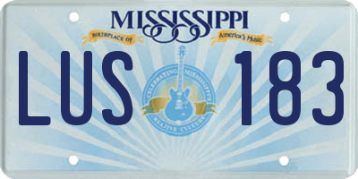 MS license plate LUS183