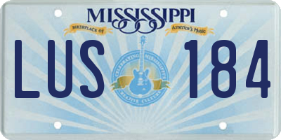 MS license plate LUS184