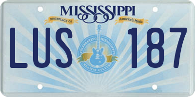 MS license plate LUS187