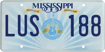 MS license plate LUS188