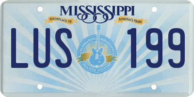 MS license plate LUS199