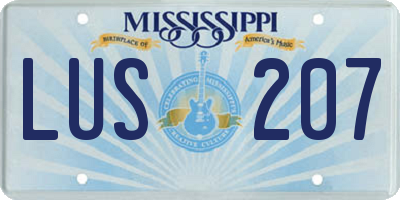 MS license plate LUS207