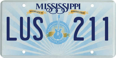 MS license plate LUS211