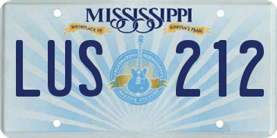 MS license plate LUS212