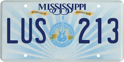MS license plate LUS213