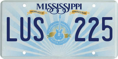 MS license plate LUS225