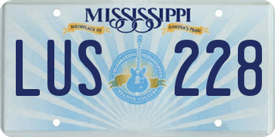MS license plate LUS228
