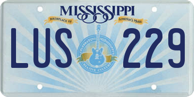 MS license plate LUS229
