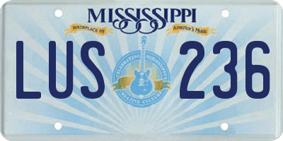 MS license plate LUS236