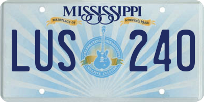 MS license plate LUS240