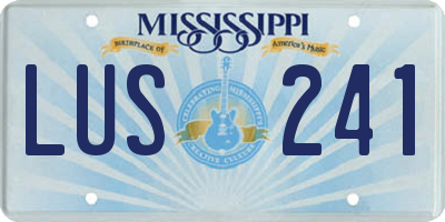 MS license plate LUS241