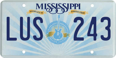 MS license plate LUS243