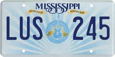 MS license plate LUS245