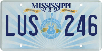MS license plate LUS246