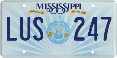 MS license plate LUS247