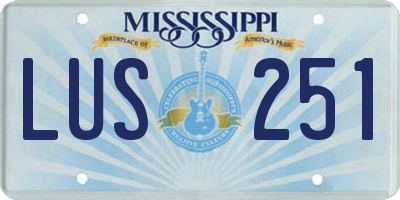 MS license plate LUS251