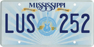 MS license plate LUS252