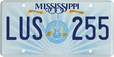 MS license plate LUS255