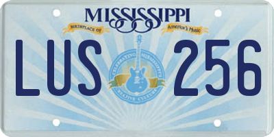 MS license plate LUS256