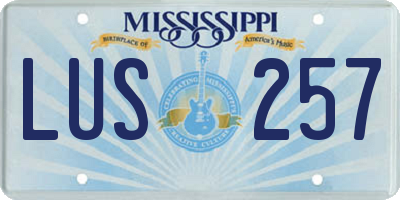 MS license plate LUS257