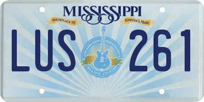 MS license plate LUS261