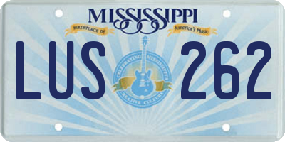 MS license plate LUS262
