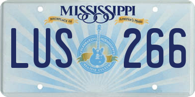 MS license plate LUS266