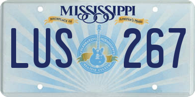 MS license plate LUS267