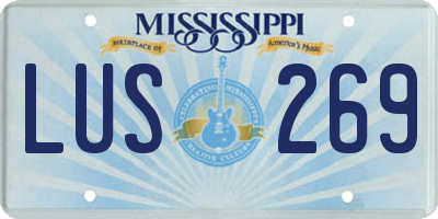 MS license plate LUS269