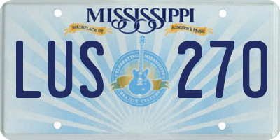 MS license plate LUS270