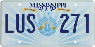 MS license plate LUS271