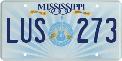 MS license plate LUS273
