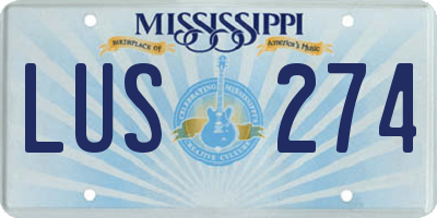 MS license plate LUS274
