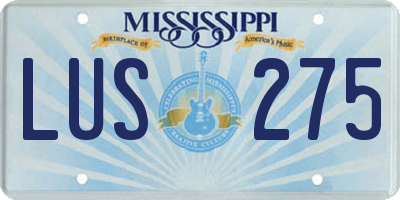 MS license plate LUS275