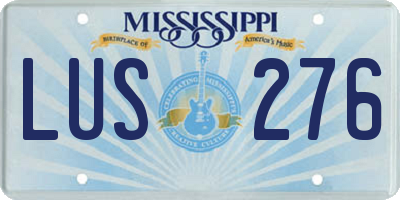 MS license plate LUS276