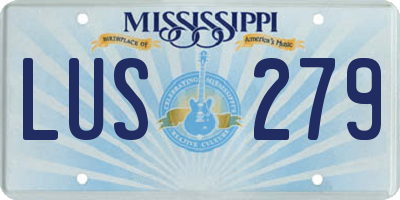 MS license plate LUS279