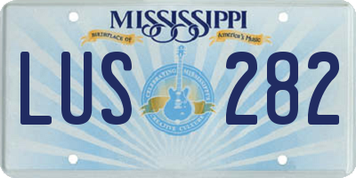 MS license plate LUS282