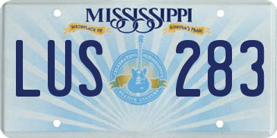 MS license plate LUS283