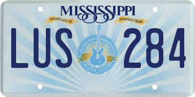 MS license plate LUS284