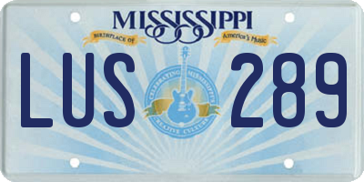 MS license plate LUS289