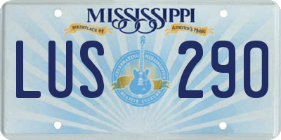 MS license plate LUS290