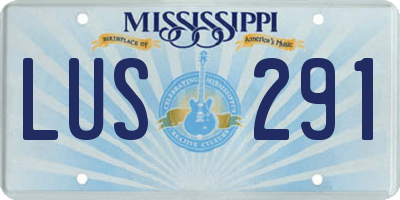 MS license plate LUS291
